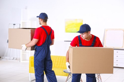 Customers arranging storage options in Islington