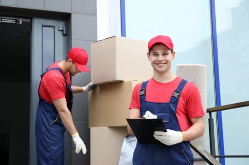 Removal van service operating on an Islington residential street