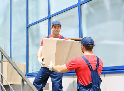 Islington moving staff using PPE during loading