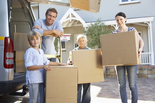 Packed moving truck prepared for transport across Islington