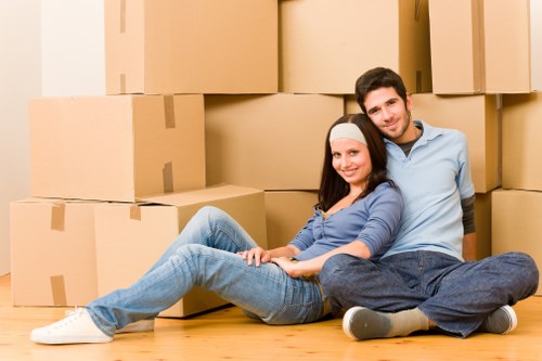 Packing and transporting office furniture during an Islington relocation