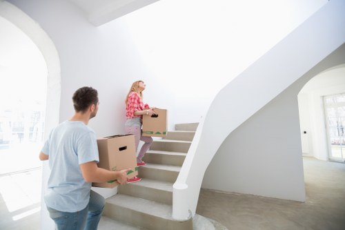 Careful furniture removal from an Islington stairwell