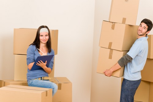Packed student belongings ready for local removals in Islington